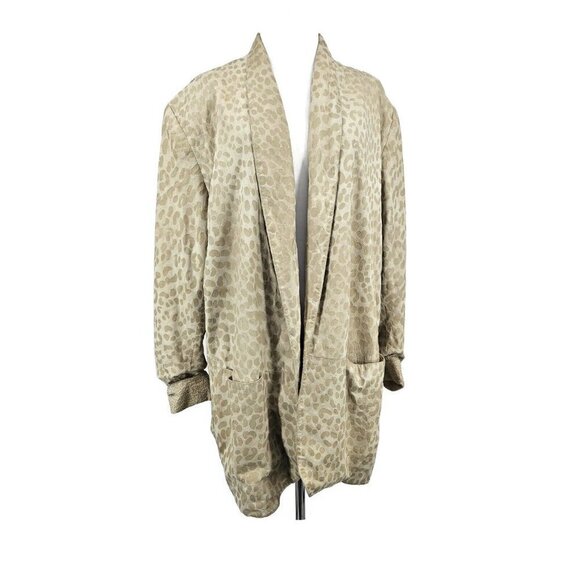 VTG 80s In Transit New York Suede Blazer Womens L Oversized Animal Print Pockets - Picture 1 of 9